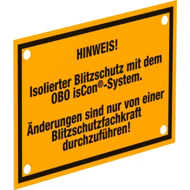 OBO 5408058 isCon HWS Tábla isCon rendszerhez 150x100mm sárga polisztirol