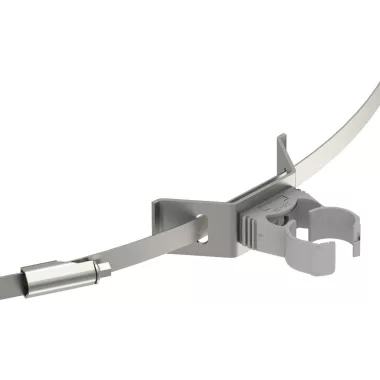 OBO 5408066 isCon HS 26 PA Vezetéktartó Feszítőszalaggal isCon vezetékhez szürke ø26mm világosszürke poliamid