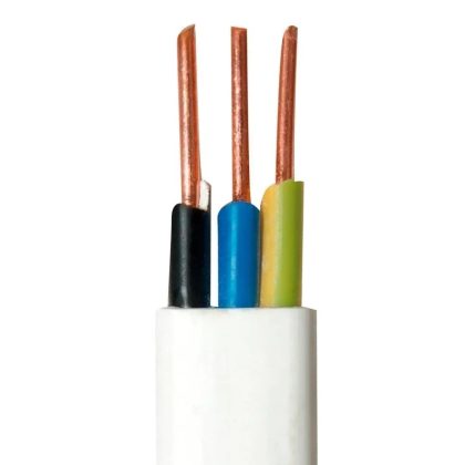   Cablu electric MMCU 3x2,5mm2 Sârmă plată albă YMSTEG - perete MM