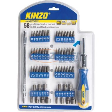 KINZO 58 részes bitfejes csavarhúzó készlet Cr-V