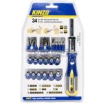 KINZO 34 részes bitfejes csavarhúzó készlet Cr-V