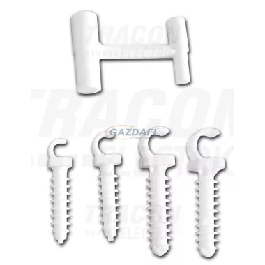 TRACON 5458-K2N Kampós beüthető kábelrögzítő tipli, fehér d=6mm, D=8,4mm, PE