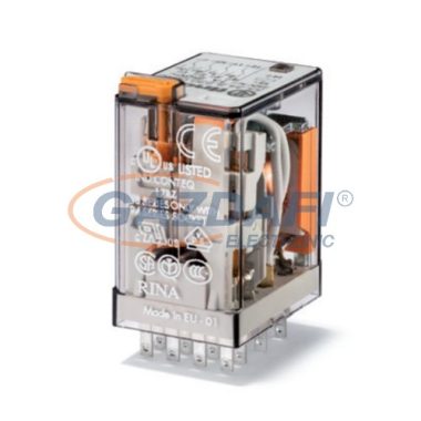 FINDER 55.34.8.012.0040 Miniatűr ipari relé, 4 váltóérintkező, 7A, AC (50/60 Hz), 12V, CO