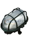 COMMEL 56111 Műanyag rácsos ovál hajólámpa, fekete, E27, 60W, IP44