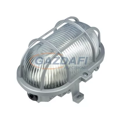   COMMEL 56113 Műanyag rácsos ovál hajólámpa, szürke, 230V, E27, 60W, IP44