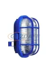 COMMEL 56120 műanyag rácsos ovál hajólámpa, kék, E27, 60W, IP44