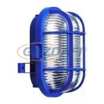   COMMEL 56120 műanyag rácsos ovál hajólámpa, kék, E27, 60W, IP44