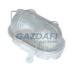   COMMEL 56300 műanyag, fémrácsos ovál hajólámpa, szürke, E27, 100W, IP44
