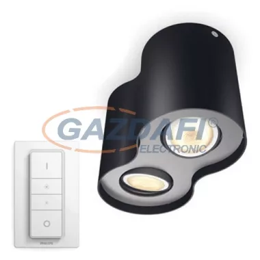 PHILIPS Pillar Hue 56332/30/P7 2L intelligens vezérelhető LED lámpatest, 2x5.5W 500Lm 2200-6500K, fekete