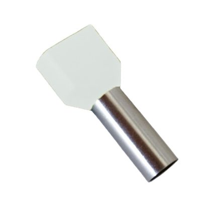   ELMARK szigetelt dupla érvéghüvely, fehér, 2x0.5mm2, 8mm, TE0508, 100db/csomag