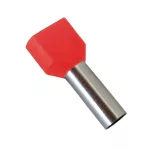   ELMARK szigetelt dupla érvéghüvely, piros, 2x1mm2, 8mm, TE1008, 100db/csomag