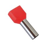 ELMARK szigetelt dupla érvéghüvely, piros, 2x1mm2, 8mm, TE1008, 100db/csomag