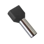   ELMARK szigetelt dupla érvéghüvely, fekete, 2x1.5mm2, 8mm, TE1508, 100db/csomag