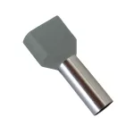   ELMARK szigetelt dupla érvéghüvely, szürke, 2x2.5mm2, 10mm, TE2510, 100db/csomag