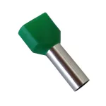   ELMARK szigetelt dupla érvéghüvely, zöld, 2x6mm2, 14mm, TE6014, 100db/csomag