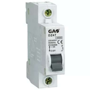 GAO 5902H Kismegszakító 1P 10A B, 4,5kA, fehér