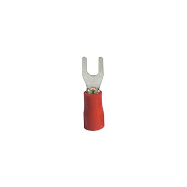 ELMARK szigetelt, ónozott réz villás saru, SVS1.25-4, 0.5-1mm2, piros, 100db/csomag