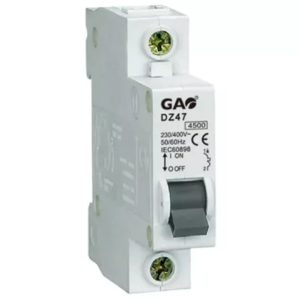 GAO 5913H Circuit Breaker 1P 40A C, 4.5kA, White