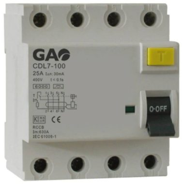 GAO 5933H Fi relay 4P 25A 30mA, white