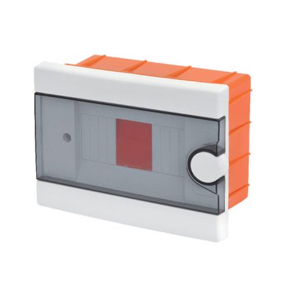 ELMARK süllyesztett manyag elosztódoboz átlátszó ajtóval, 6 modul, 1 sor, 185x140x90mm, IP