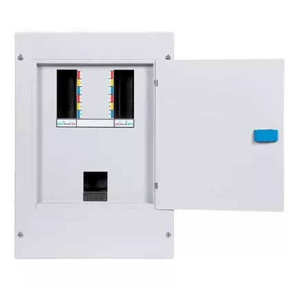 ELMARK falon kívüli háromfázisú, fém elosztószekrény, 8 modul, 614x350x105mm, IP40