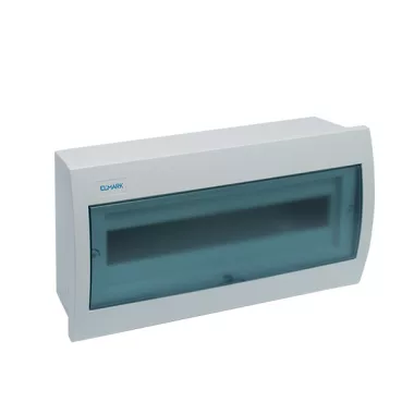 ELMARK falon kívüli manyag elosztódoboz, 12 modul, 1 sor, 300x204x102mm, IP40, fehér