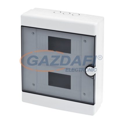   ELMARK falon kívüli manyag elosztódoboz átlátszó ajtóval, 16 modul, 2 sor, 231x285x90mm, IP40, fehér