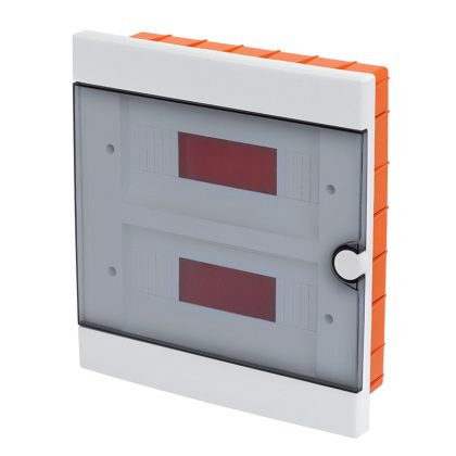   ELMARK süllyesztett manyag elosztódoboz átlátszó ajtóval, 24 modul, 2 sor, 313x345x96mm, IP40, fehér