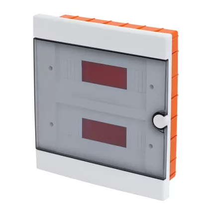   ELMARK süllyesztett manyag elosztódoboz átlátszó ajtóval, 24 modul, 2 sor, 313x345x96mm, IP40, fehér