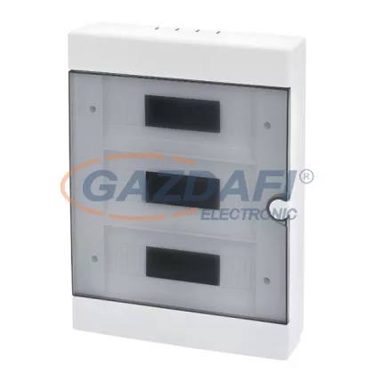   ELMARK falon kívüli manyag elosztódoboz átlátszó ajtóval, 36 modul, 3 sor, 315x440x96mm, IP40, fehér