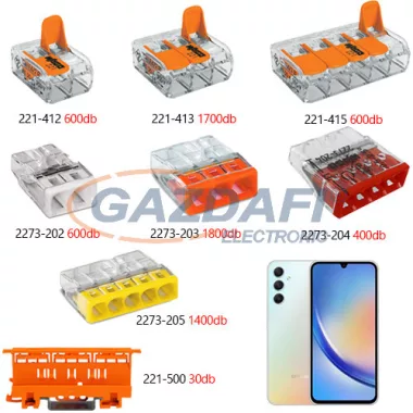  WAGO Set 3 conectori cabluri Compact Universal + Smartphone Samsung Galaxy A8