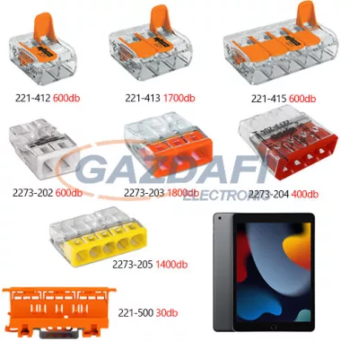 WAGO SET-4 2023r11 Compact és univerzális vezeték összekötők + Apple iPad  64GB