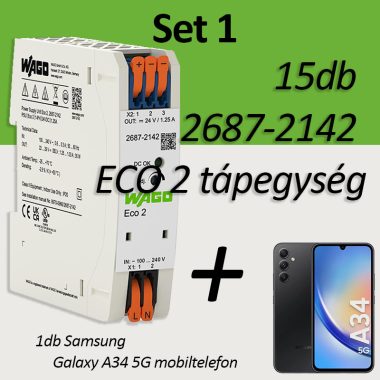 WAGO 60530492 Set1: 15db 2687-2142 ECO 2 tápegység + Samsung Galaxy A43 5G mobiltelefon