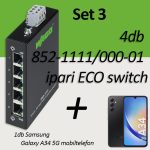   WAGO 60530708 Set3: 4db 852-1111/000-01 ipari ECO switch + Samsung Galaxy A43 5G mobiltelefon