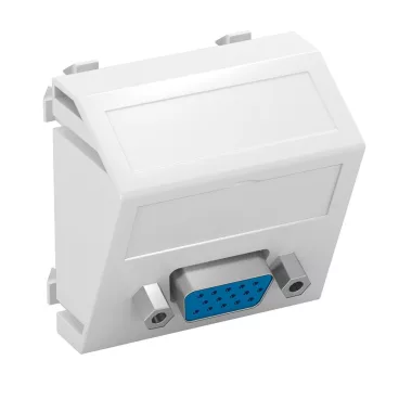 OBO 6104622 MTS-VGA S RW1 Modul 45 Vga Csatlakozó Aljzat Hüvely csavaros rögzítéssel 45x45mm hófehér polikarbonát