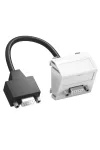 OBO 6104694 MTS-DB9 F RW1 Modul 45 D-Sub9 Csatlakozó Aljzat kábellel hüvely-hüvely 45x45mm hófehér polikarbonát