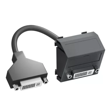 OBO 6104769 MTS-DVI F SWGR1 Modul 45 Dvi Csatlakozó Aljzat kábellel hüvely-hüvely 45x45mm szürkésfekete polikarbonát