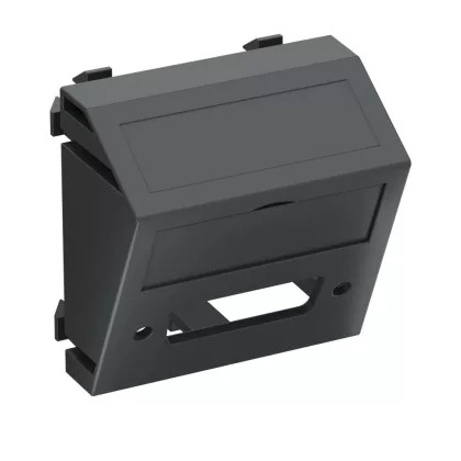   OBO 6104793 MTS-DV O SWGR1 Modul 45 Dvi Csatlakozó Aljzat csatlakozó hüvely nélkül 45x45mm szürkésfekete polikarbonát