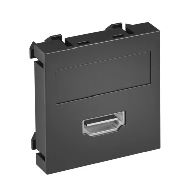 OBO 6104805 MTG-HD S SWGR1 Modul 45 Hdmi Csatlakozó Aljzat Hüvely csavaros rögzítéssel 45x45mm szürkésfekete polikarbonát