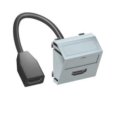 OBO 6104844 MTS-HD F AL1 Modul 45 Hdmi Csatlakozó Aljzat kábellel hüvely-hüvely 45x45mm fe