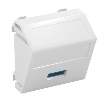 OBO 6104886 MTS-U3A S RW1 Modul 45 Usb 3.0 A Csatlakozó Aljzat Hüvely csavaros rögzítéssel 45x45mm hófehér polikarbonát