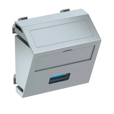 OBO 6104892 MTS-U3A S AL1 Modul 45 Usb 3.0 A Csatlakozó Aljzat Hüvely csavaros rögzítéssel 45x45mm festett alumínium polikarbonát
