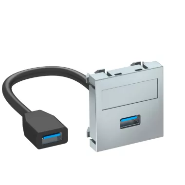 OBO 6104928 MTG-U3A F AL1 Modul 45 Usb 3.0 A-A Csatlakozó Aljzat kábellel hüvely-hüvely 45x45mm festett alumínium polikarbonát