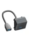 OBO 6104937 MTS-U3A F SWGR1 Modul 45 Usb 3.0 A-A Csatlakozó Aljzat kábellel hüvely-hüvely 45x45mm szürkésfekete polikarbonát