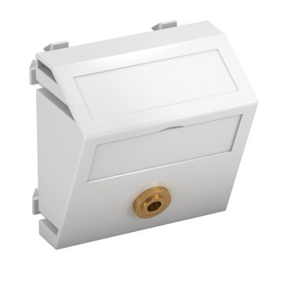   OBO 6104958 MTS-MK L RW1 Modul 45 Mini Jack Csatlakozó Aljzat hüvely egyenes csatlakozás 45x45mm hófehér polikarbonát