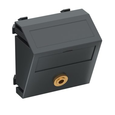 OBO 6104961 MTS-MK L SWGR1 Modul 45 Mini Jack Csatlakozó Aljzat hüvely egyenes csatlakozás 45x45mm szürkésfekete polikarbonát