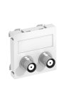 OBO 6105090 MTG-2BC F RW1 Modul 45 Bnc Csatlakozóaljzat kettes hüvely-hüvely 45x45mm hófehér polikarbonát