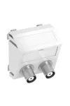 OBO 6105102 MTS-2BC F RW1 Modul 45 Bnc Csatlakozóaljzat kettes hüvely-hüvely 45x45mm hófehér polikarbonát