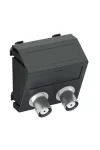 OBO 6105105 MTS-2BC F SWGR1 Modul 45 Bnc Csatlakozóaljzat kettes hüvely-hüvely 45x45mm szürkésfekete polikarbonát