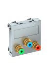 OBO 6105144 MTG-3R F AL1 Modul 45 Rca Csatlakozóaljzat hármas hüvely-hüvely 45x45mm festet